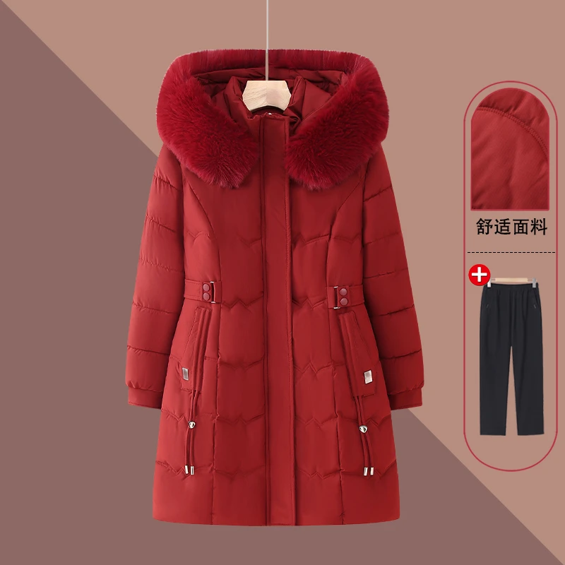 奶奶冬装外套女中老年人棉袄妈妈装老人太太棉服面包服棉衣中长款