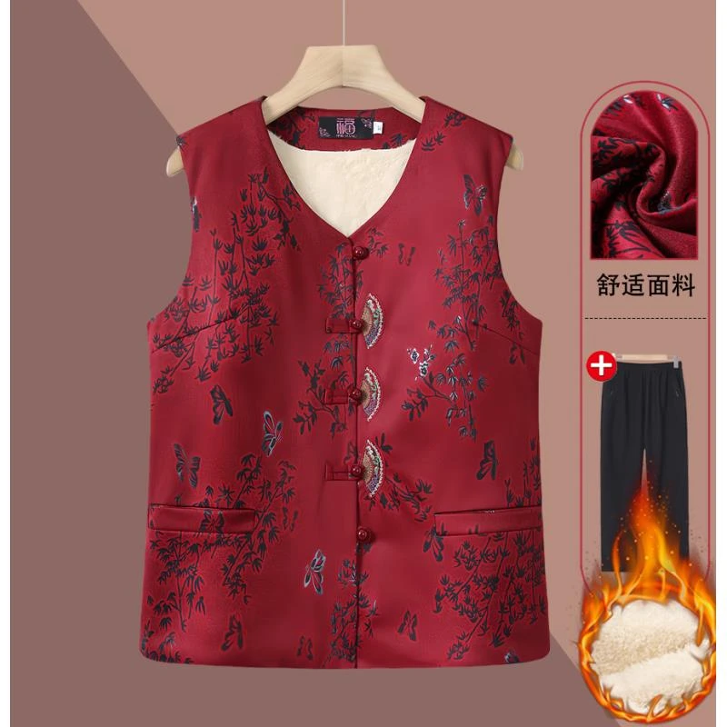 中老年马甲秋冬新款老太太无袖奶奶坎肩外套宽松大码妈妈薄款背心