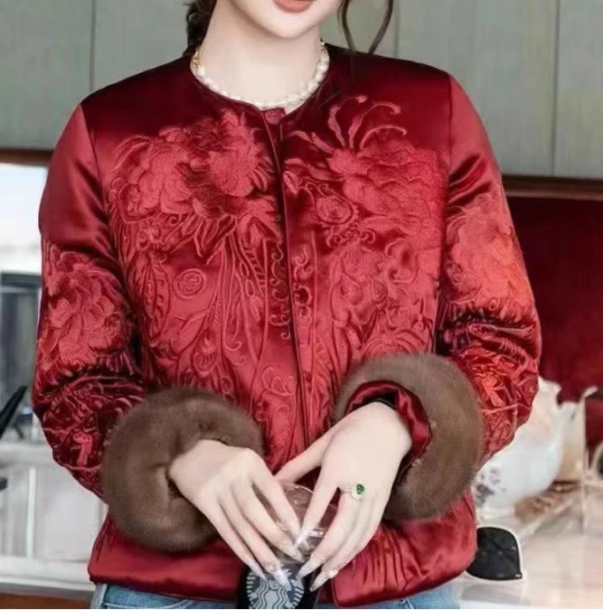 【初一】冬季年味满满中国红金凤凰刺绣外套2024D18311-CC2