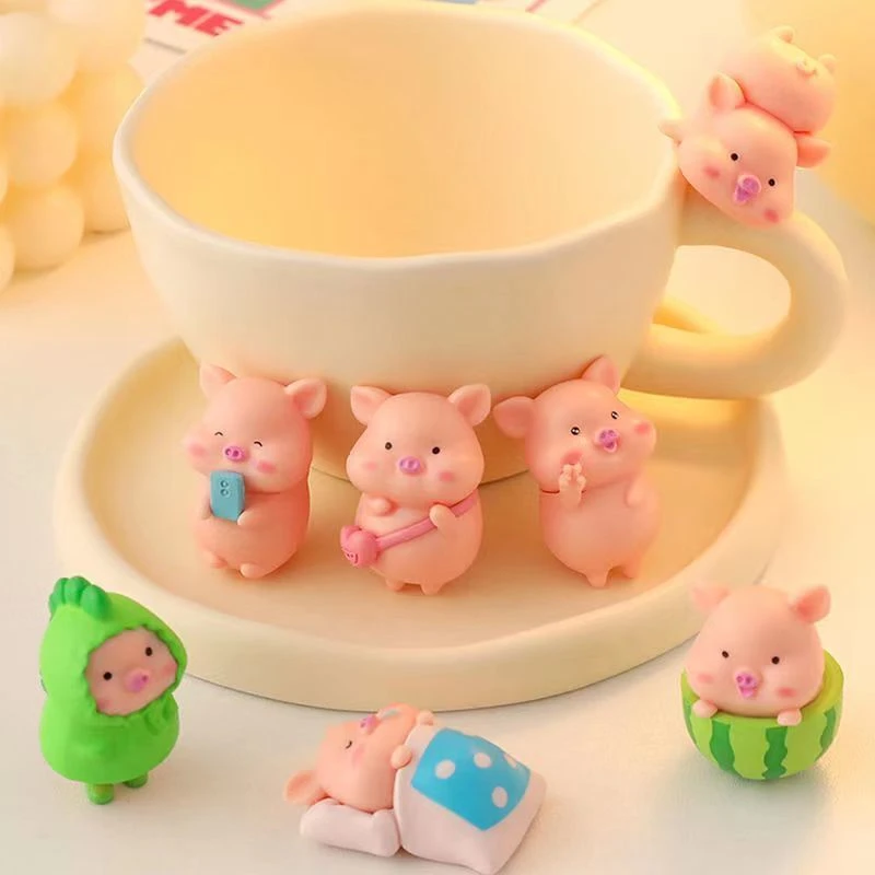 创意日系治愈可爱西瓜小猪装饰品小摆件卡通玩偶ins少女生日礼物