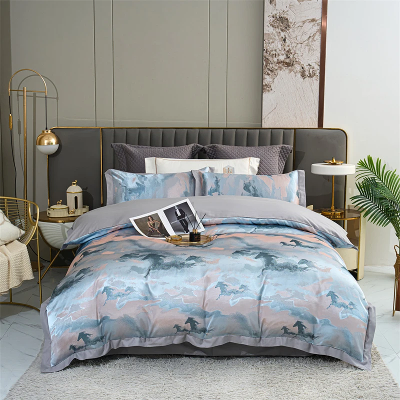 A＆J【表哥】轻奢欧式全棉重磅高精密私人定制四件套-策马奔腾