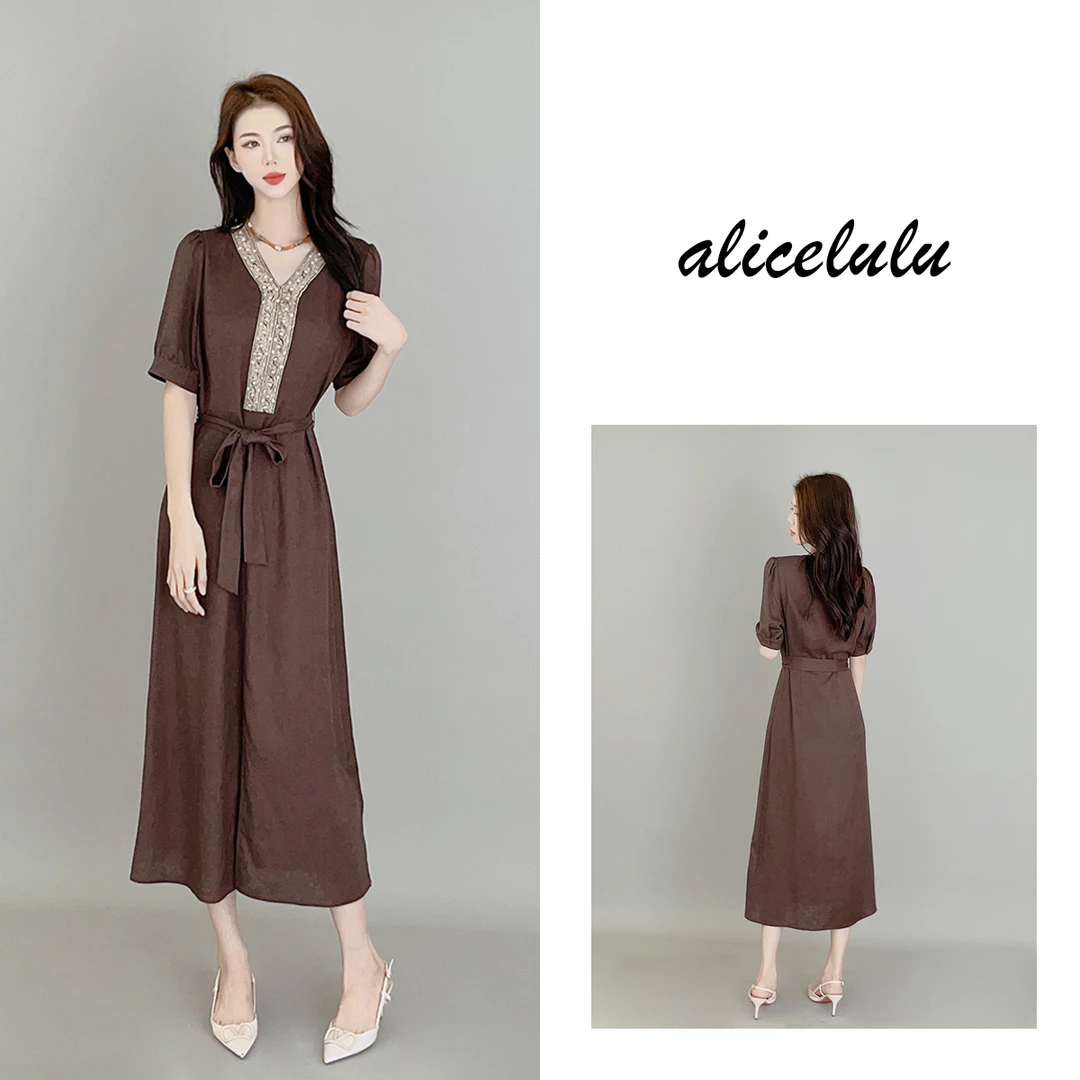 6 ALICE “无麻不欢”连衣裙 刺绣钉珠 呼吸透气 S2138360W