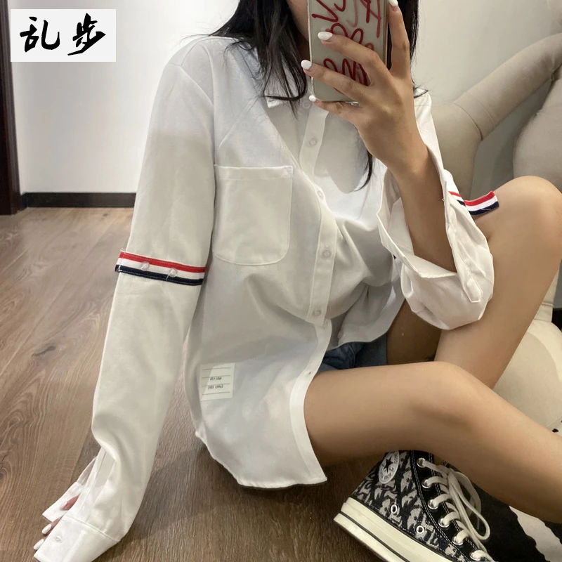春季休闲百搭衬衫白色衬衣服外套男女长袖休闲韩版潮流帅气201