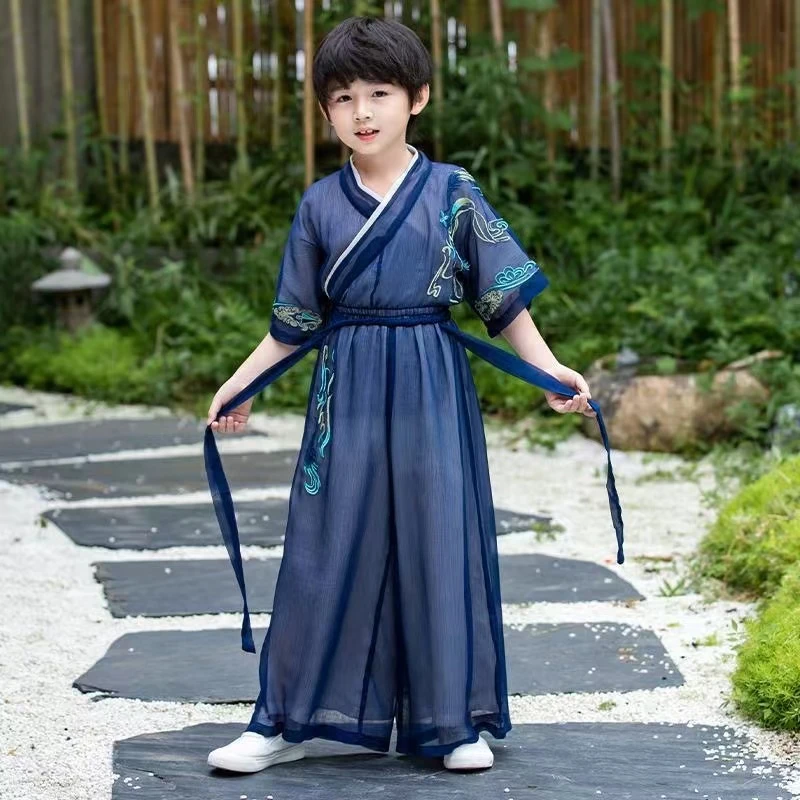 男童汉服春秋中国古风装儿童汉服中国风夏款学生男孩薄款宝宝男孩