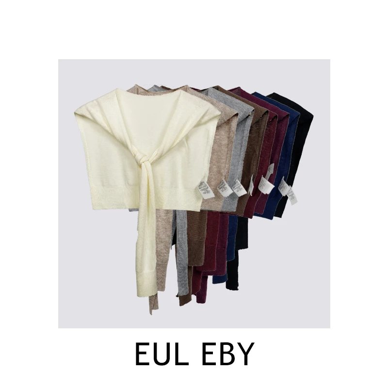 【一比eby】纯色外搭披肩打结款百搭时尚坎肩241496#