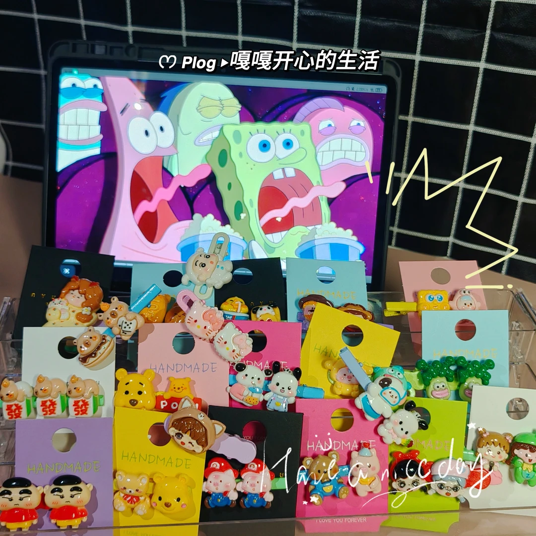 【直播拆小发卡发夹小发绳】成品小发卡小发绳纯手工制作