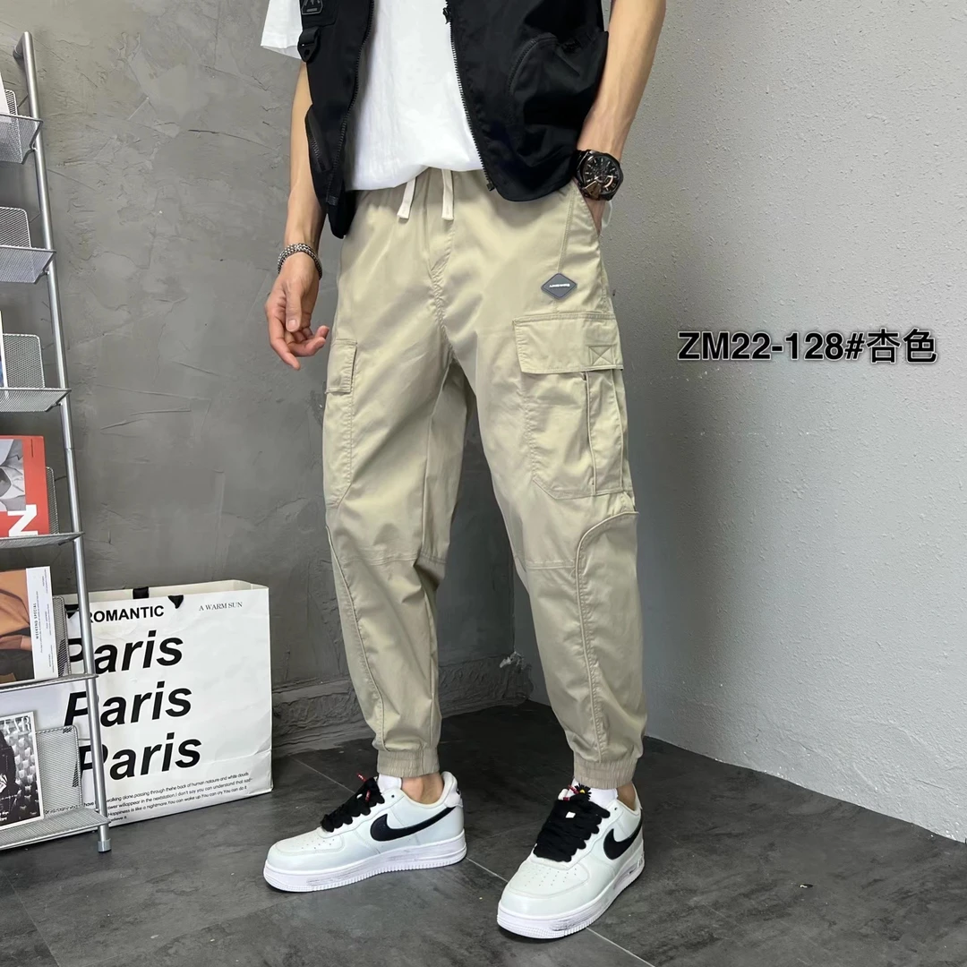 【春季新品】水洗棉布多口袋工装长裤宽松休闲百搭透气男士户外