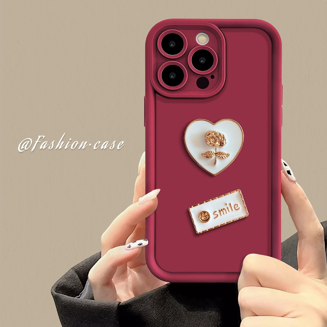 立体玫瑰爱心iphone15苹果14promax手机壳13华为vivo小米oppo软套