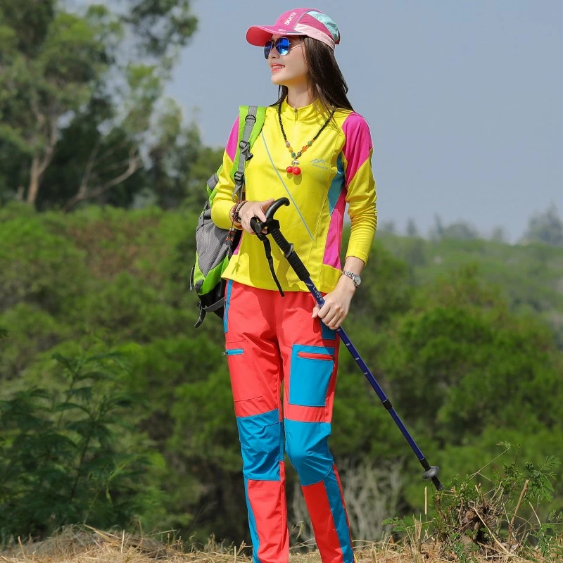春秋户外登山运动套装女排汗透气爬山徒步登山服女防晒快干速干衣