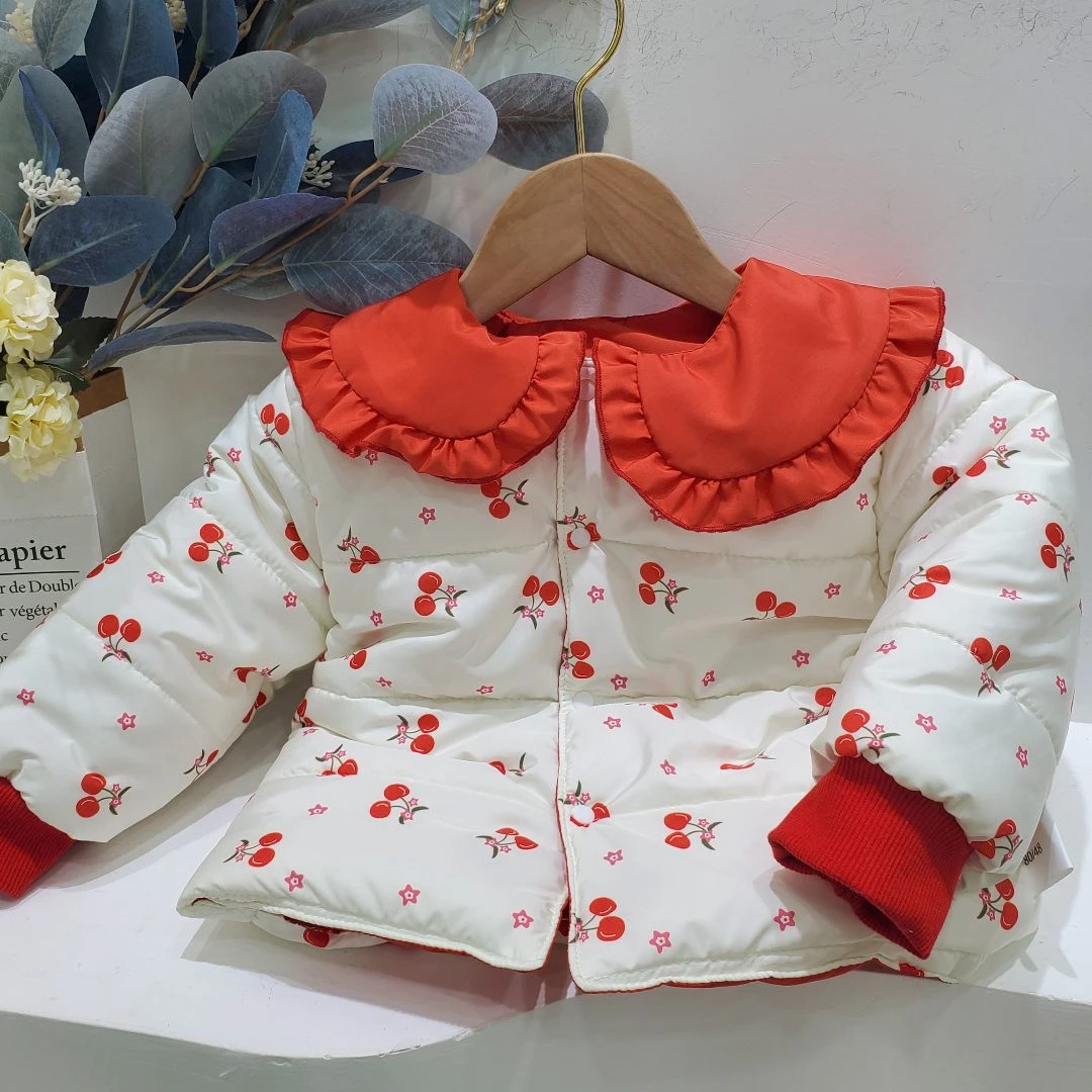 女童新款秋冬加棉中国风碎花女宝棉袄外套童装棉外出服SJ-J-D212