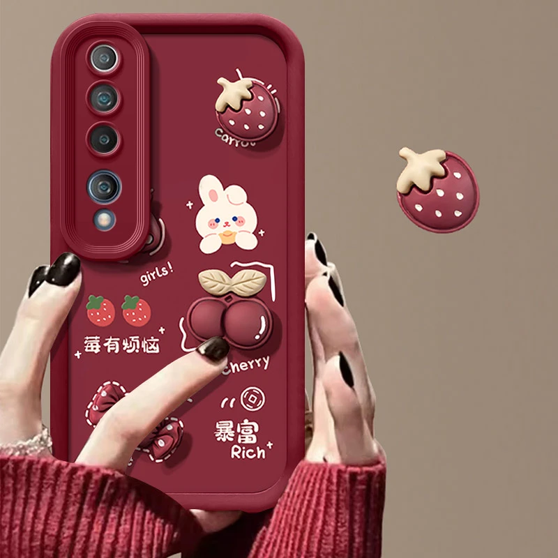 小米10手机壳红色新款暴富公仔网红高级感防摔全包硅胶软壳卡通女