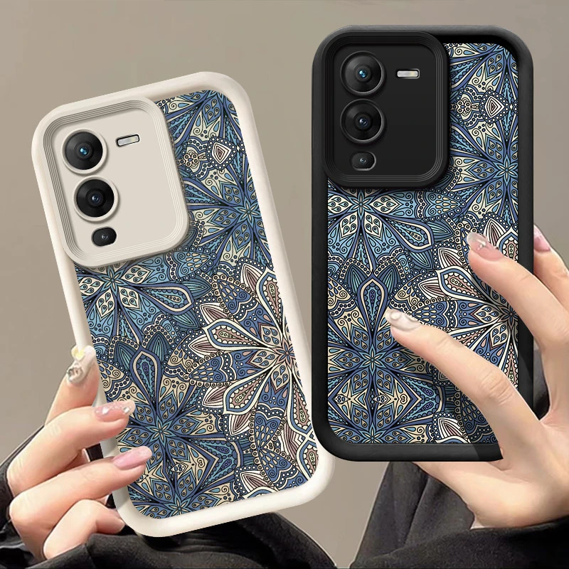 适用复古图腾vivoS15手机壳V2203A防摔壳网红耐脏高级男阶梯全包