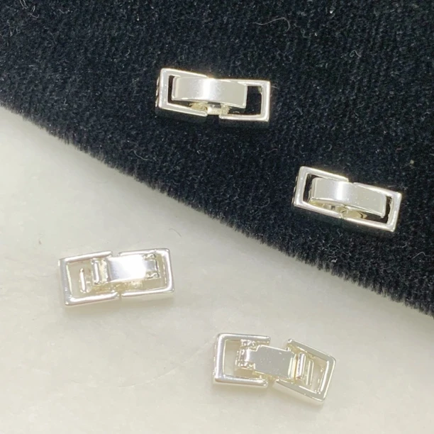 左夕QX348【3个银底小号手表扣】铜镀银高保色扣子按扣DIY配饰配件
