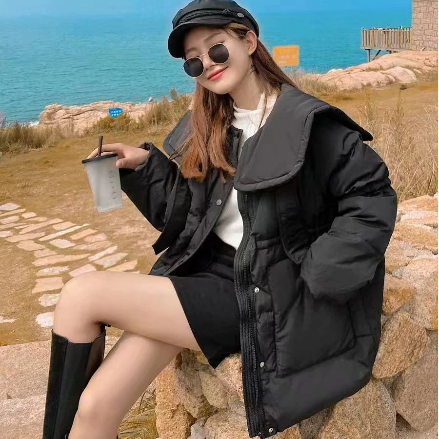 大翻领网红短款时尚休闲百搭宽松韩版冬季棉衣