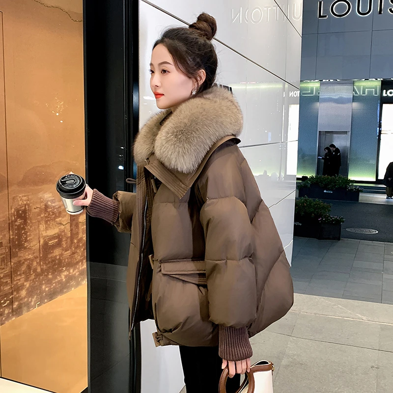 短款羽绒服女2025年冬季新款时尚洋气高端小个子白鸭绒大毛领外套