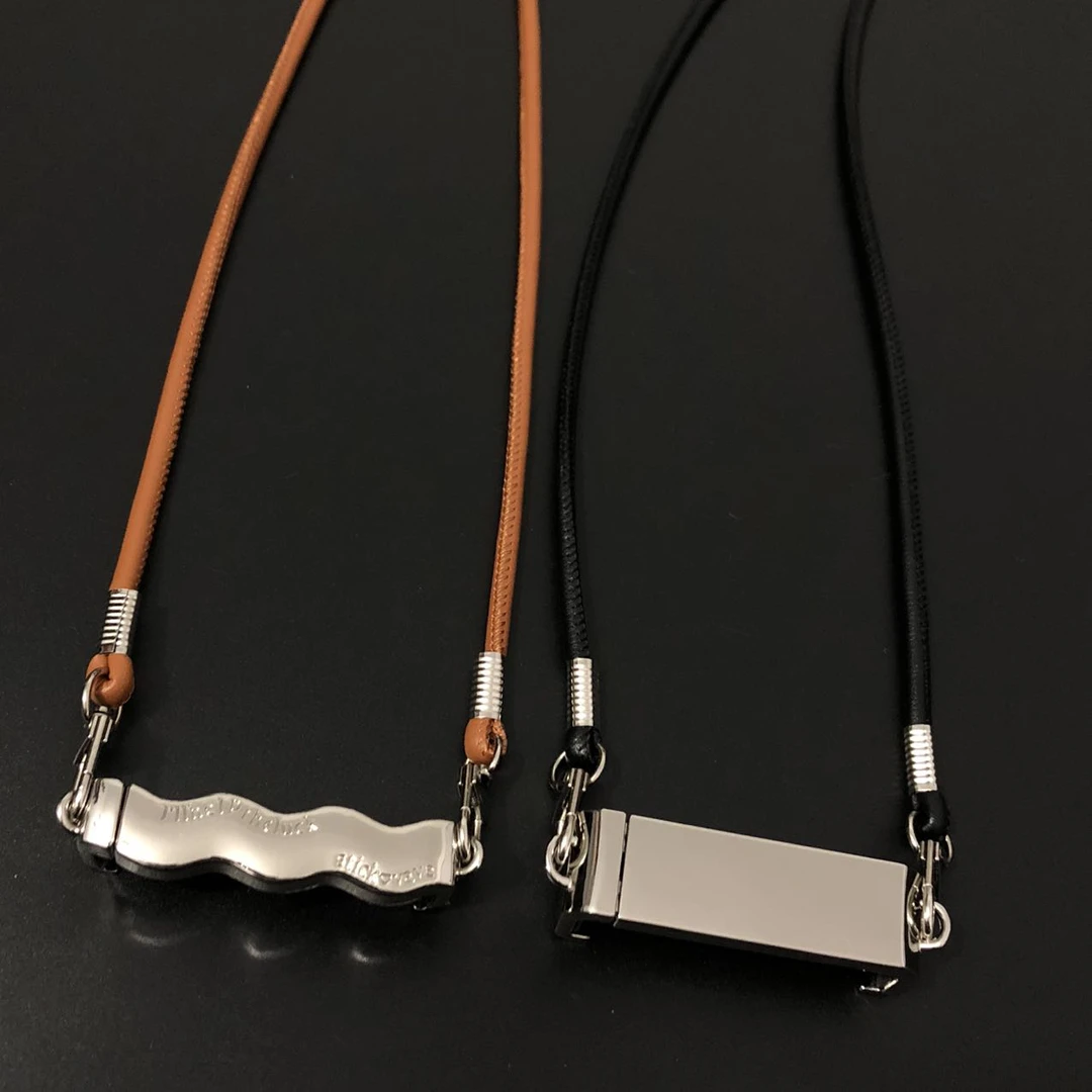 手机背夹链条挂绳夹多款式选择DIY搭配皮质挂绳编织挂绳金属链条