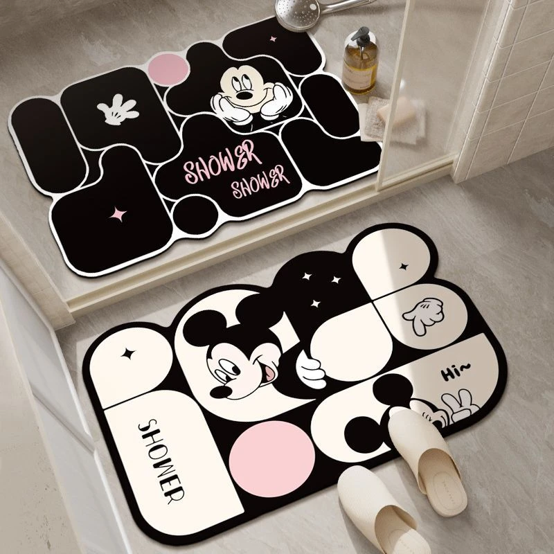 【爆款米奇】硅藻泥卫生间厕所吸水防滑脚垫卡通可爱门口垫可裁剪