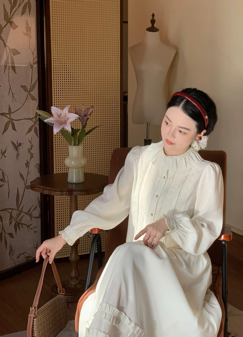 现货 <秋日来信>秋季新款温柔气质衬衫半身裙