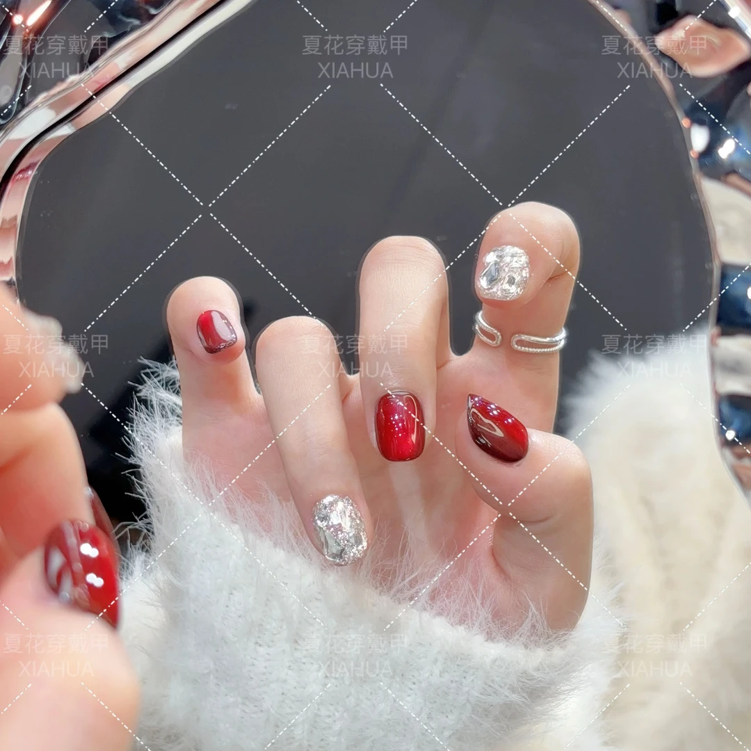 【酒皇后】纯手工轻奢设计高级感显白纯手工美甲可拆卸