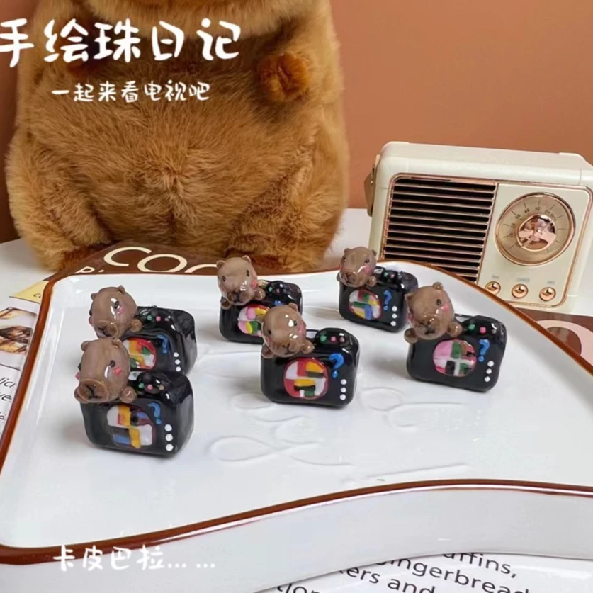 好看的手工捏捏胶手绘珠手机链，包挂DIY配件，联系我们吧