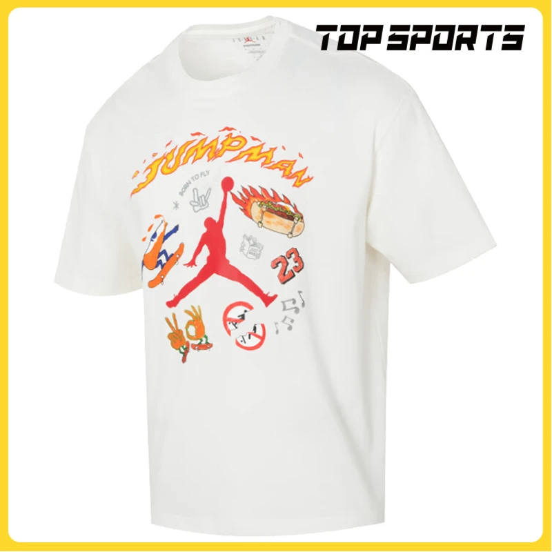 NIKE耐克男子AS M J  SS OS CREW NECK GCEL无领短T恤HJ3965-133