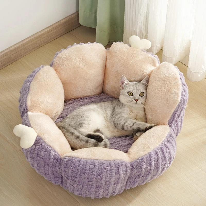 喵仙儿冬季仙人掌猫窝四季通用纯手工长毛绒柔软保暖防风加厚舒适