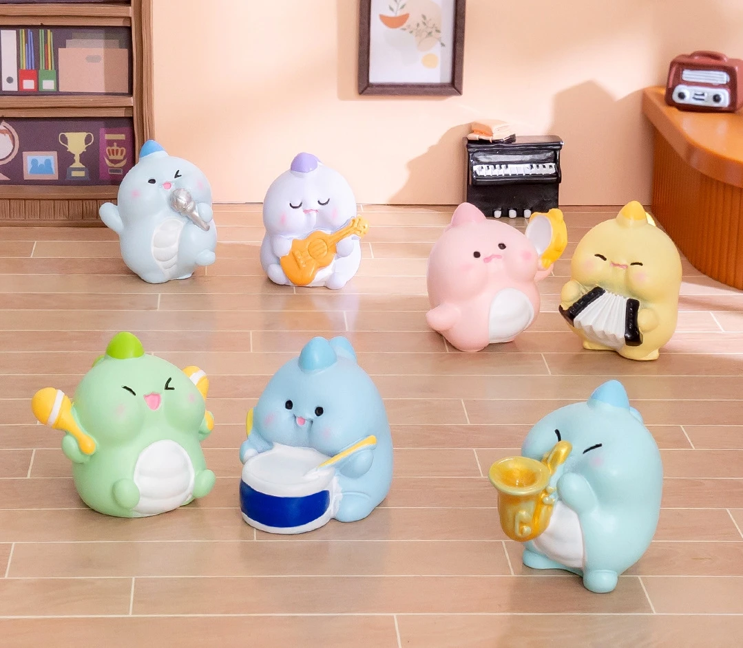 恐龙音乐会手工饰品DIY潮玩萌粒六宫格