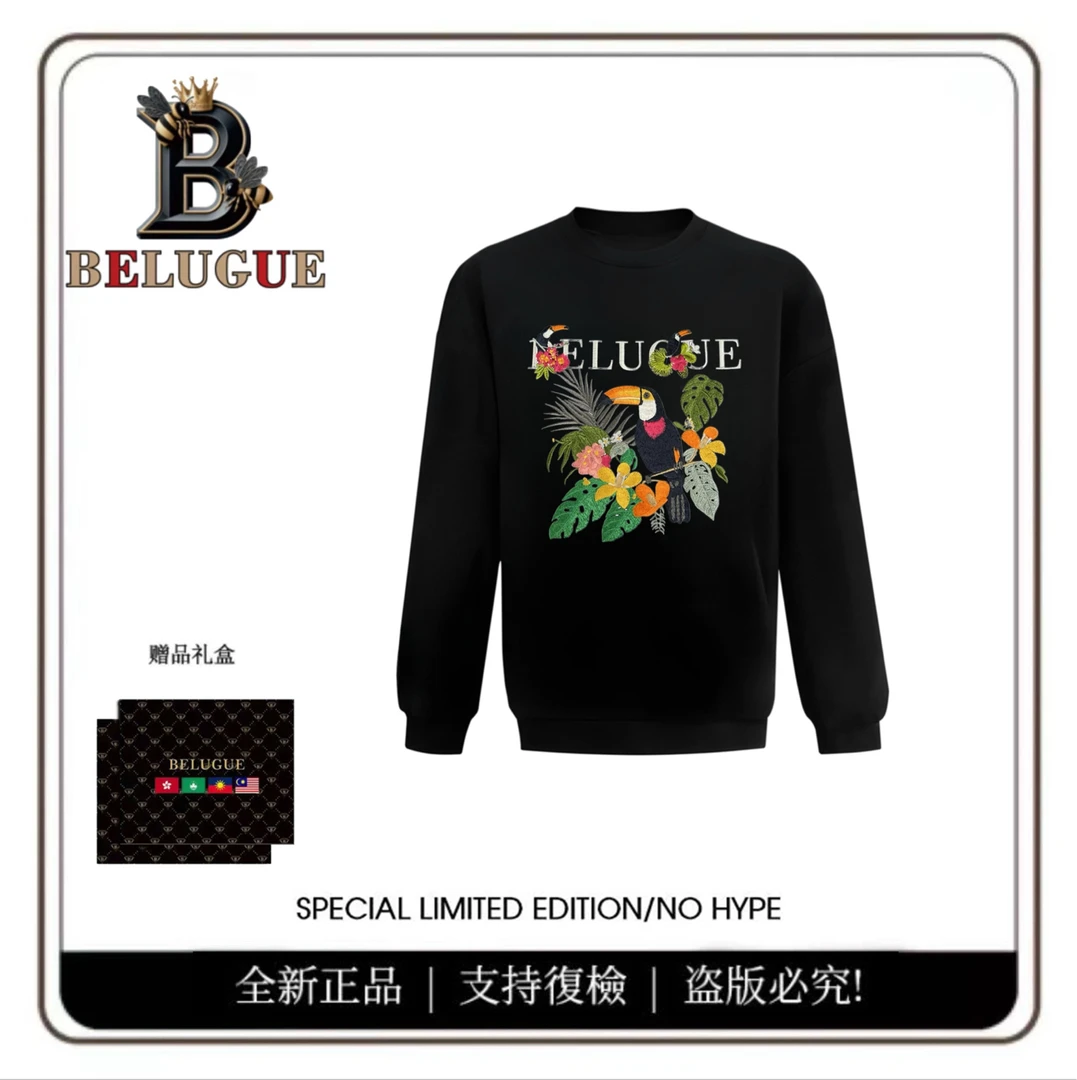 BELUGUE2024男士时尚潮流百搭万正百灵鸟卫衣BE006