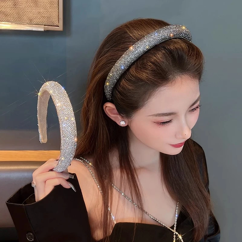 轻奢财阀系~闪钻气质压发发箍女灰钻洗脸女简约高端头箍五金女孩