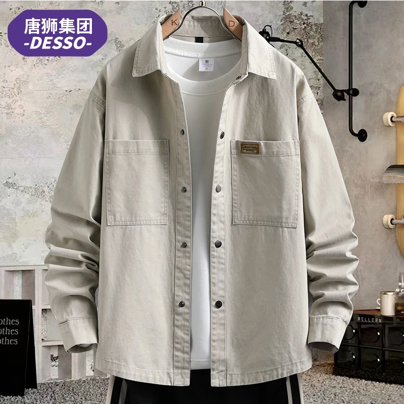 唐狮集团DESSO秋季新款牛仔外套男潮流帅气男装上衣学生百搭夹克