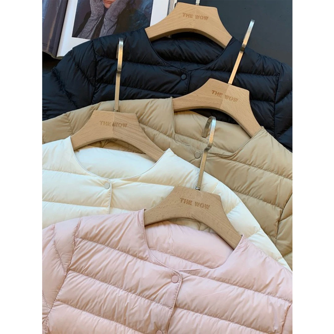 叠穿内搭外穿95白鸭绒服圆领轻薄羽绒服内胆女短款外套秋冬季