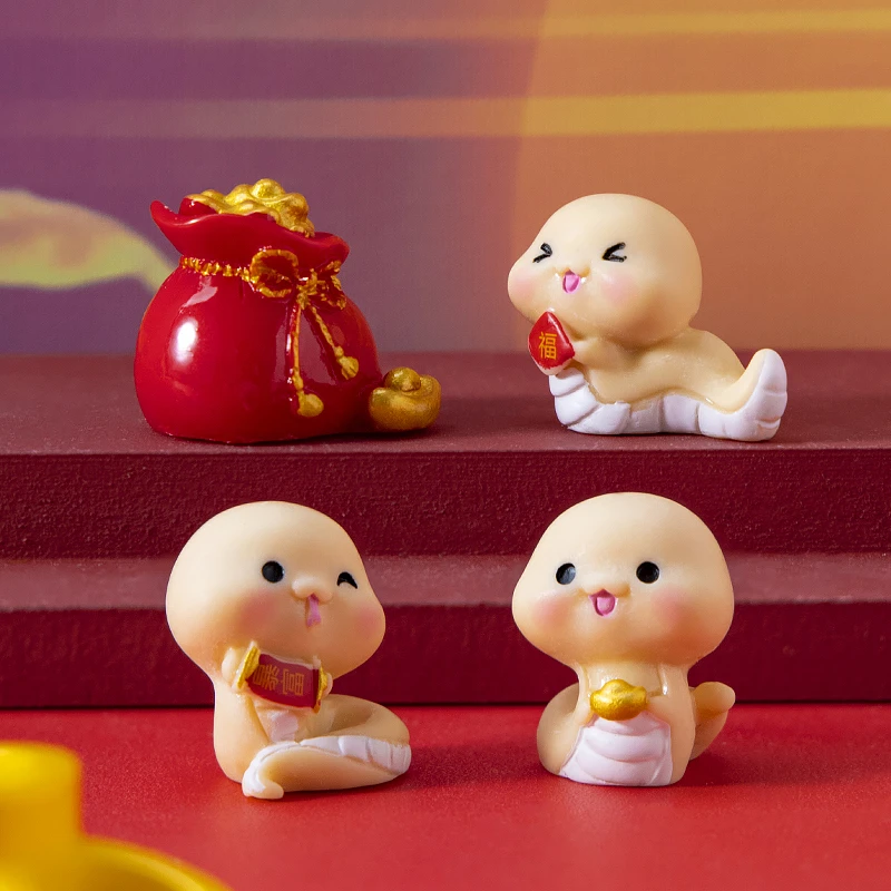 蛇年新款桌面小摆件家居客厅装饰摆设小物件治愈小玩意树脂工艺品