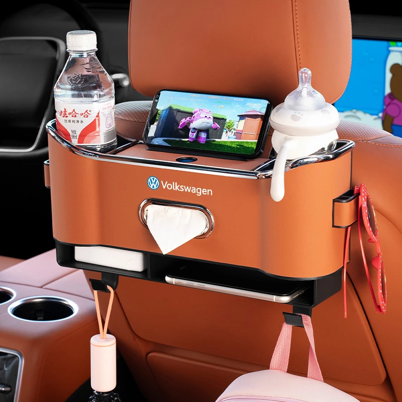 适用于大众揽境探岳途观L汽车椅背车载纸巾盒水杯架座椅后背收纳