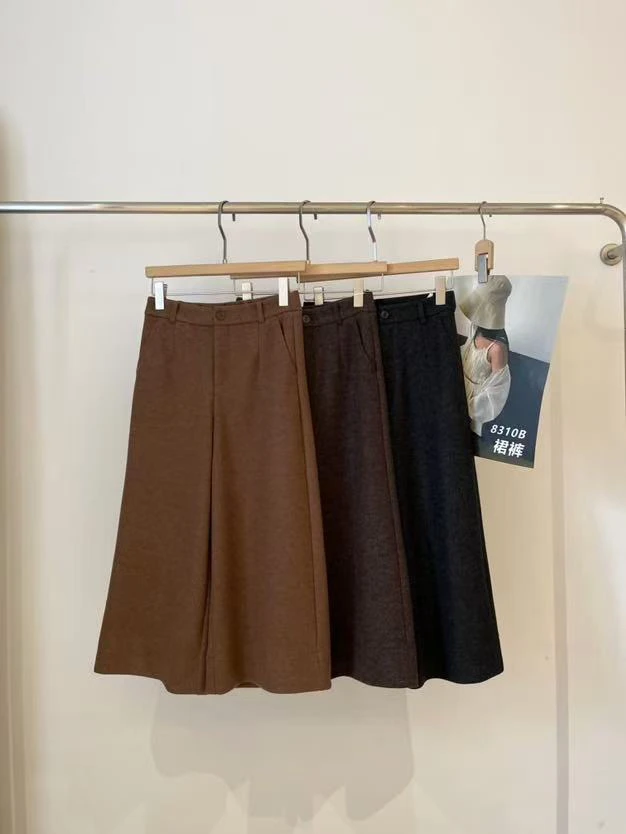 蒲萄同款七分阔腿裤