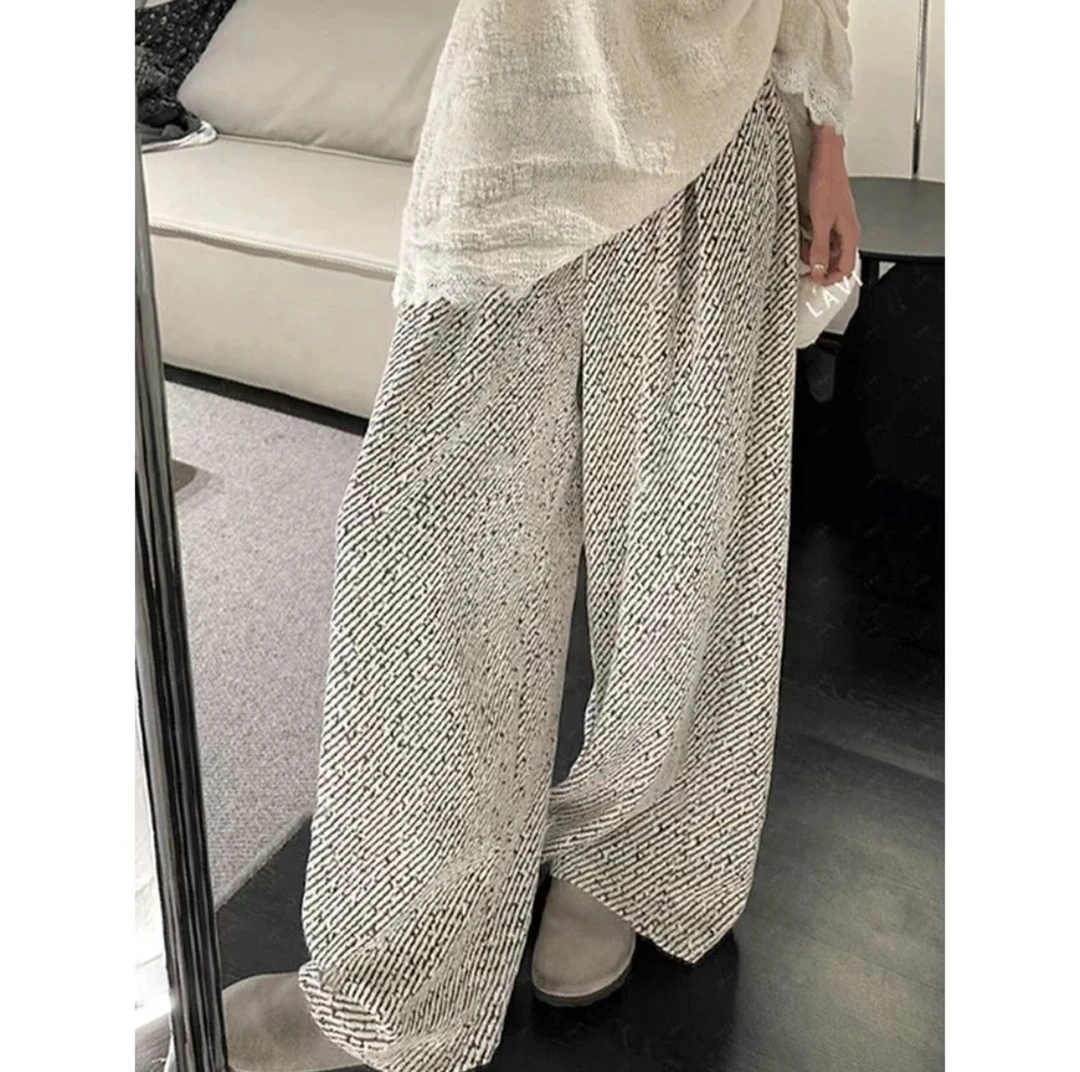 【好物推荐】韩国东大门2024秋冬款小香风慵懒宽松设计感ins拖地裤