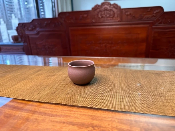 圆融杯 紫泥  半手工