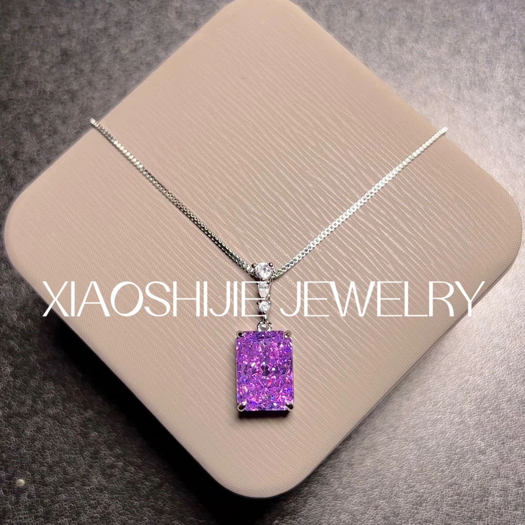 铜合金吊坠 精品-冰花紫项链X0116