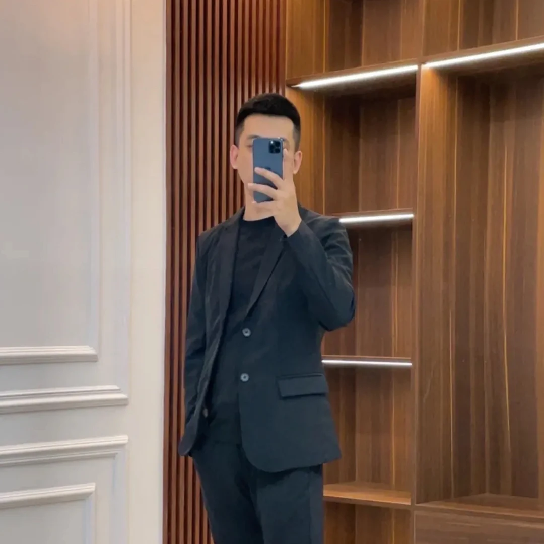 TUYA 男士秋季西服上装平驳领兜盖款修身轻奢极简商务休闲-9931