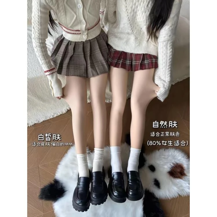 光腿神器女春秋薄款连裤袜肉色秋冬裸感肤色加绒加厚打底裤假透肉