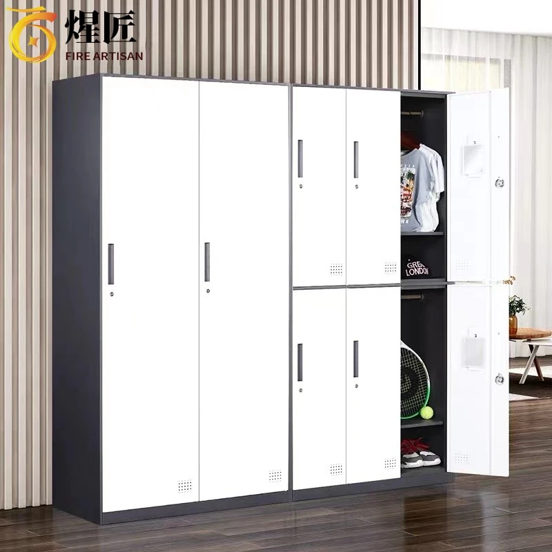 钢制更衣柜员工柜健身房浴室换衣柜工厂宿舍衣物储物柜带锁铁皮柜