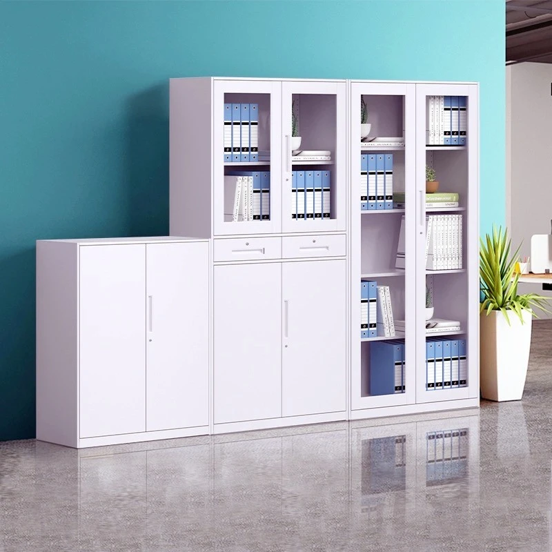 办公室白色文件柜加厚资料柜铁皮柜凭证档案柜带锁钢制储物收纳柜