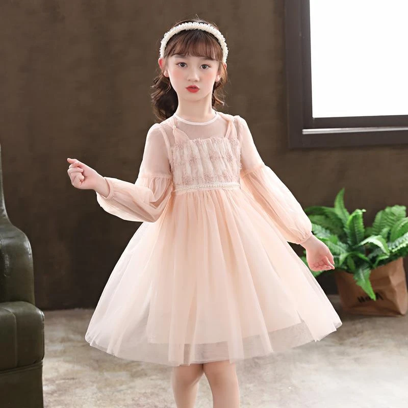 女童甜美连衣裙2025新款春秋装公主裙儿童装长裙仙女蓬蓬纱裙