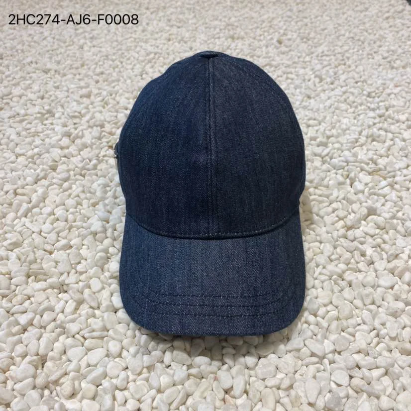 Prada普拉达蓝色牛仔鸭舌帽2HC274-AJ6-F0008