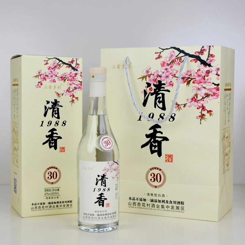 杏全清香1988 纯正粮食白酒 清香型白酒 纯粮食酿造 高档礼盒装