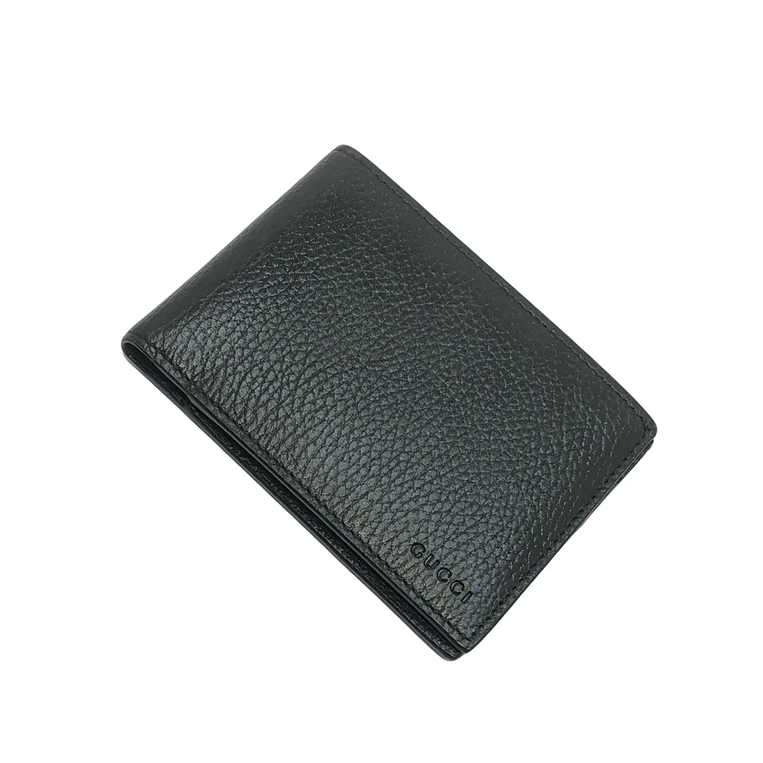 95新 LouisVuitton/路易威登 黑皮荔枝纹对折钱包/3168号男士黑色