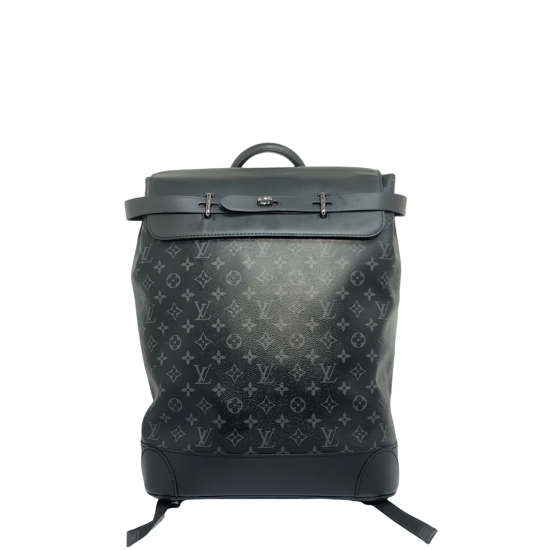 95新 LouisVuitton/路易威登 经典黑花双肩包/3156号男士男款黑色