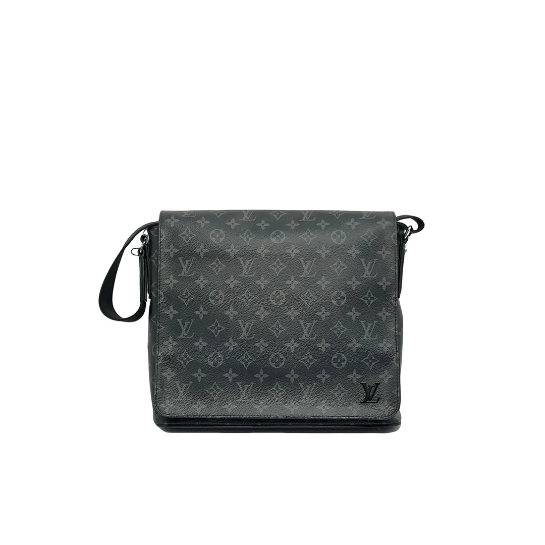 95新 LouisVuitton/路易威登 黑花单肩包/3312号男士短款黑色经典