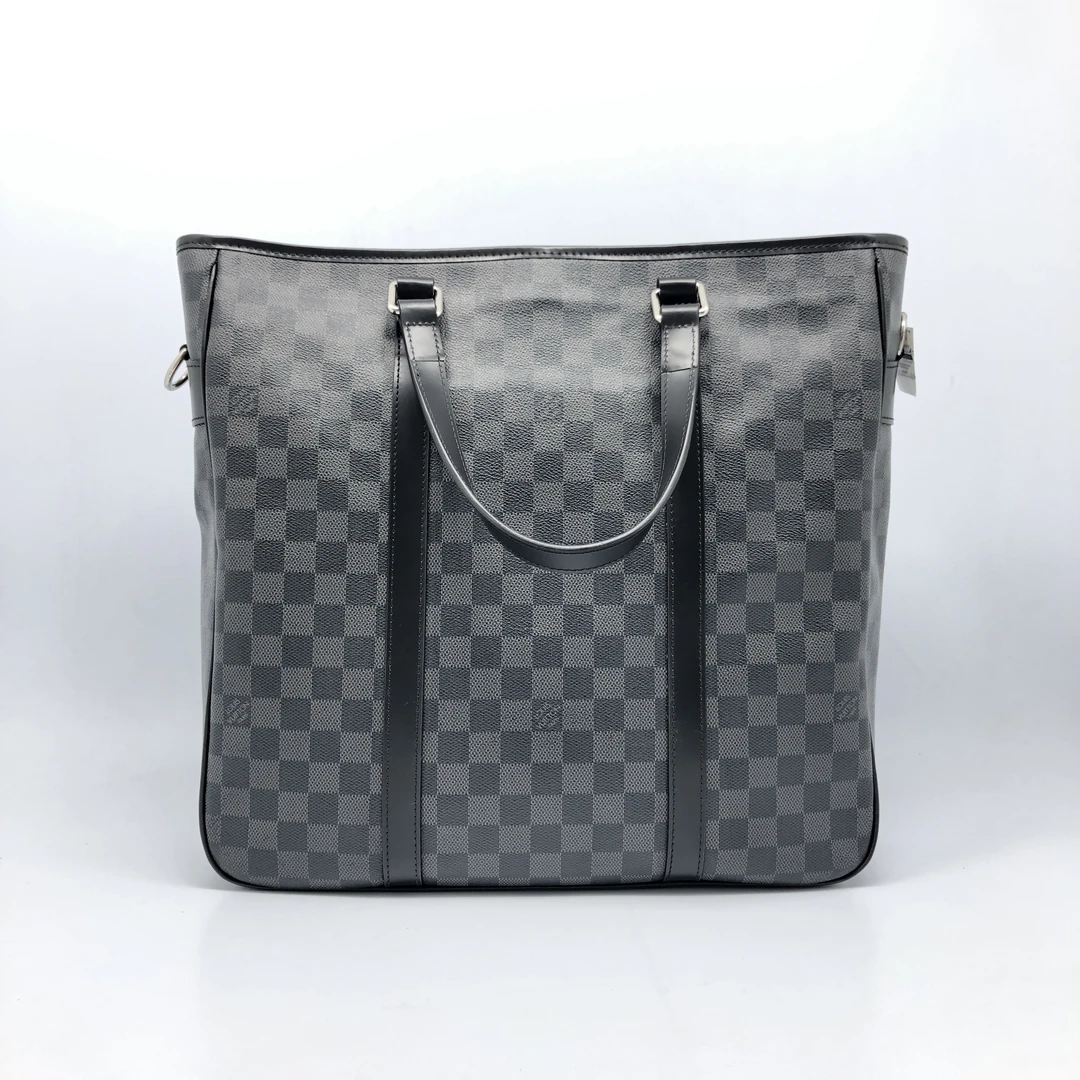 99新 LouisVuitton/路易威登 黑棋盘格手提托特/3988号男士时尚