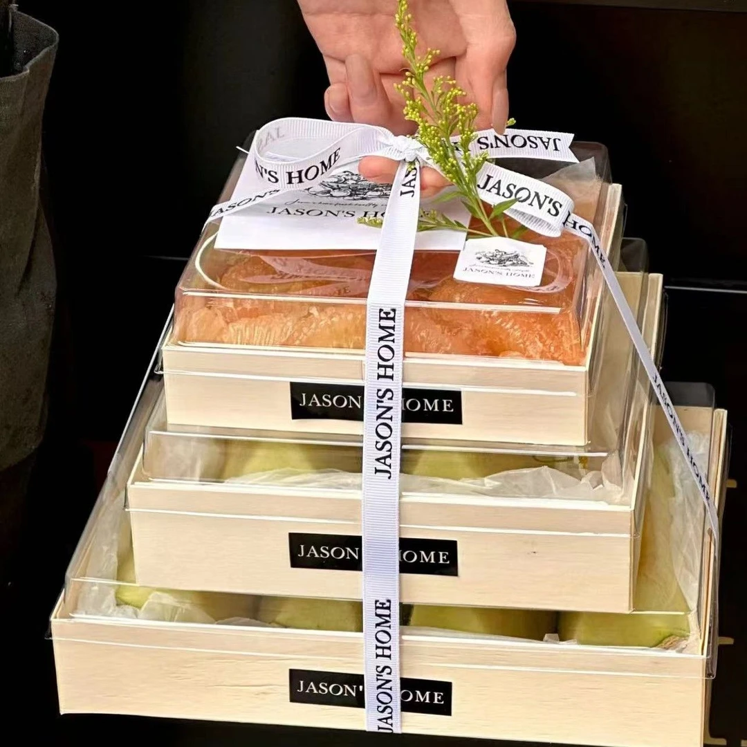 卡木龙包装·木质果切盒三拼水果高档大容量拼盘打包盒一次性礼盒