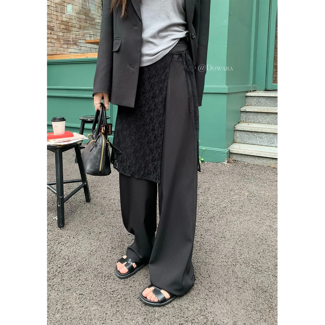 大婉酱微胖定制 韩系百搭屁帘蕾丝网纱半身裙显瘦一片式叠穿5189D